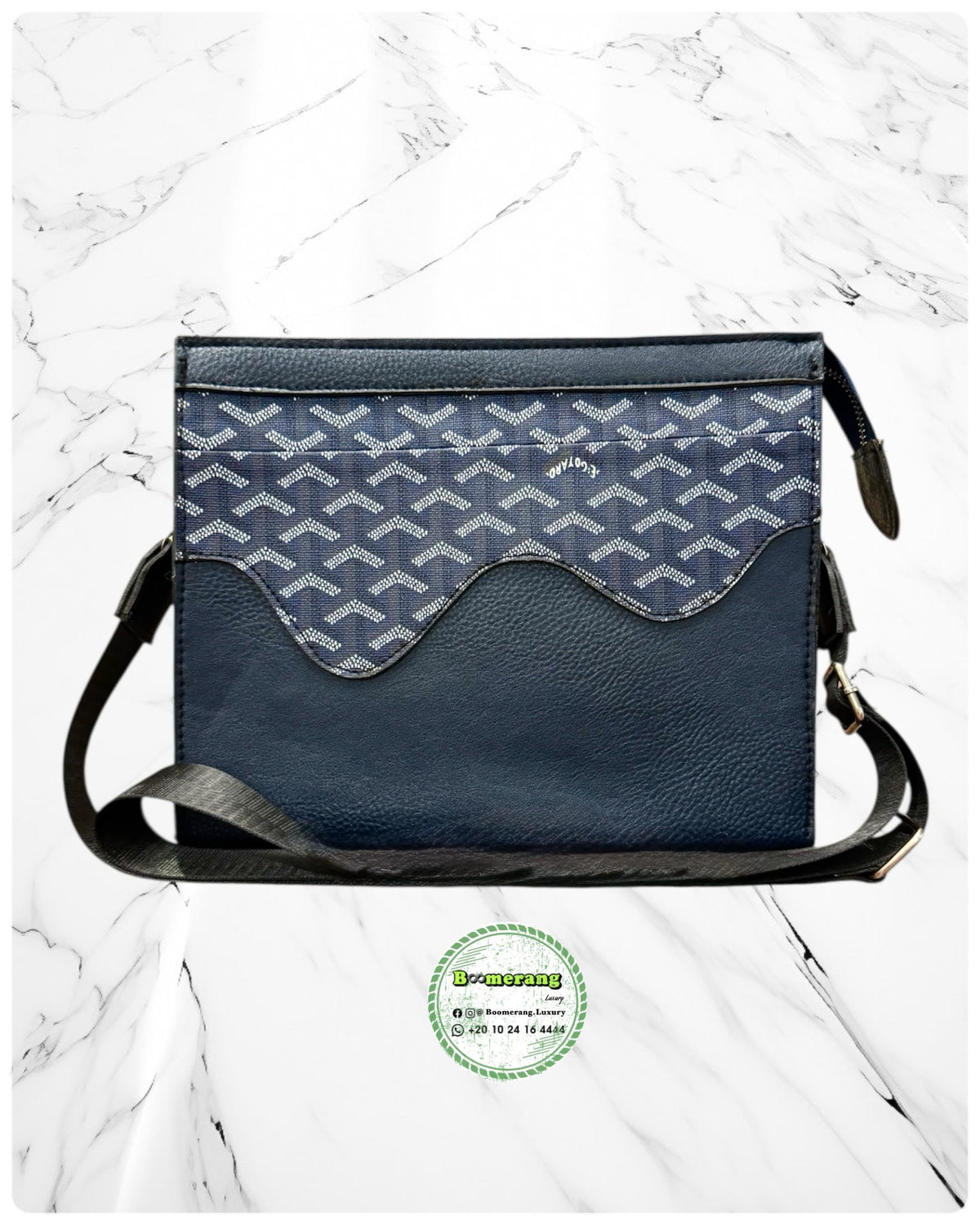 The Duo Mini – Goyard Dark Blue Navy Backpack & Clutch Bundle