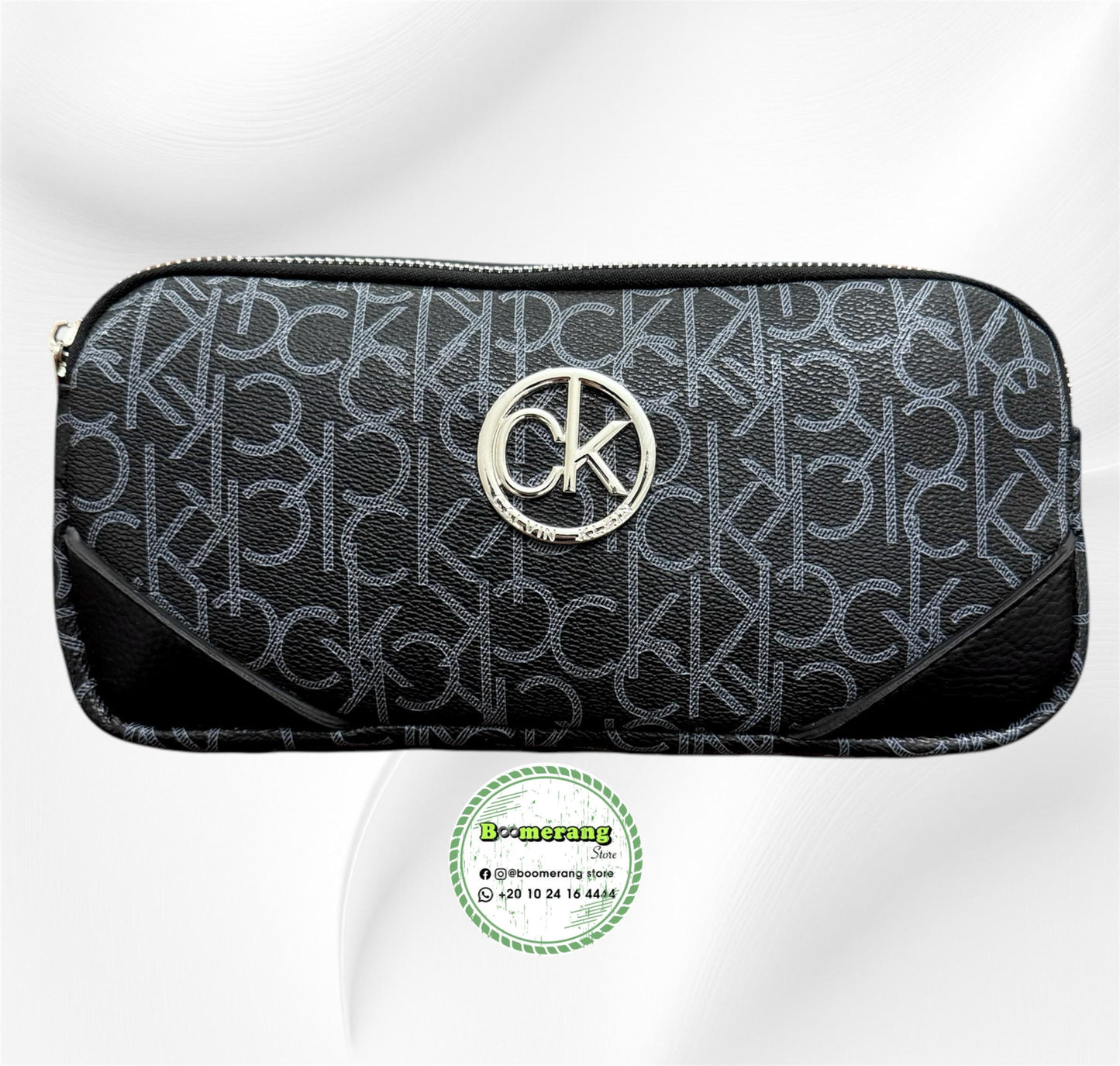 Black Leather unisex waist / crossbody bag