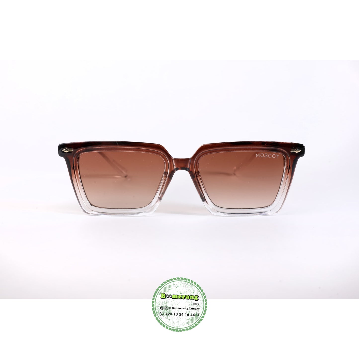 Moscot Inspired Gradient Square Sunglasses – Brown Crystal