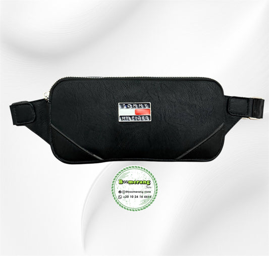 Black Leather unisex waist / crossbody bag 🔥