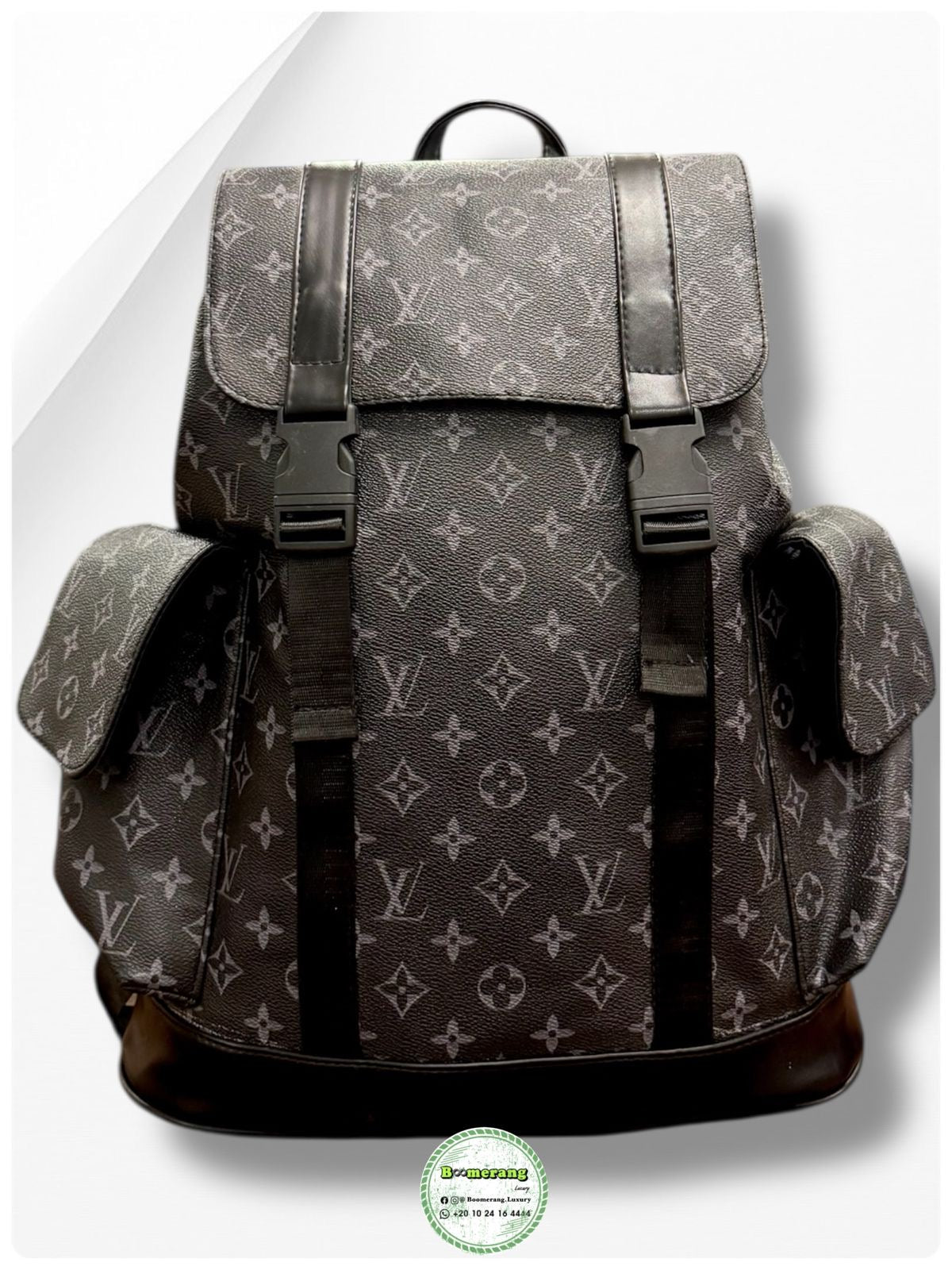 The Duo – LV Black Big Backpack & Clutch Bundle
