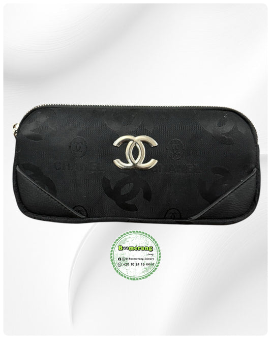 Black Leather unisex waist / crossbody bag
