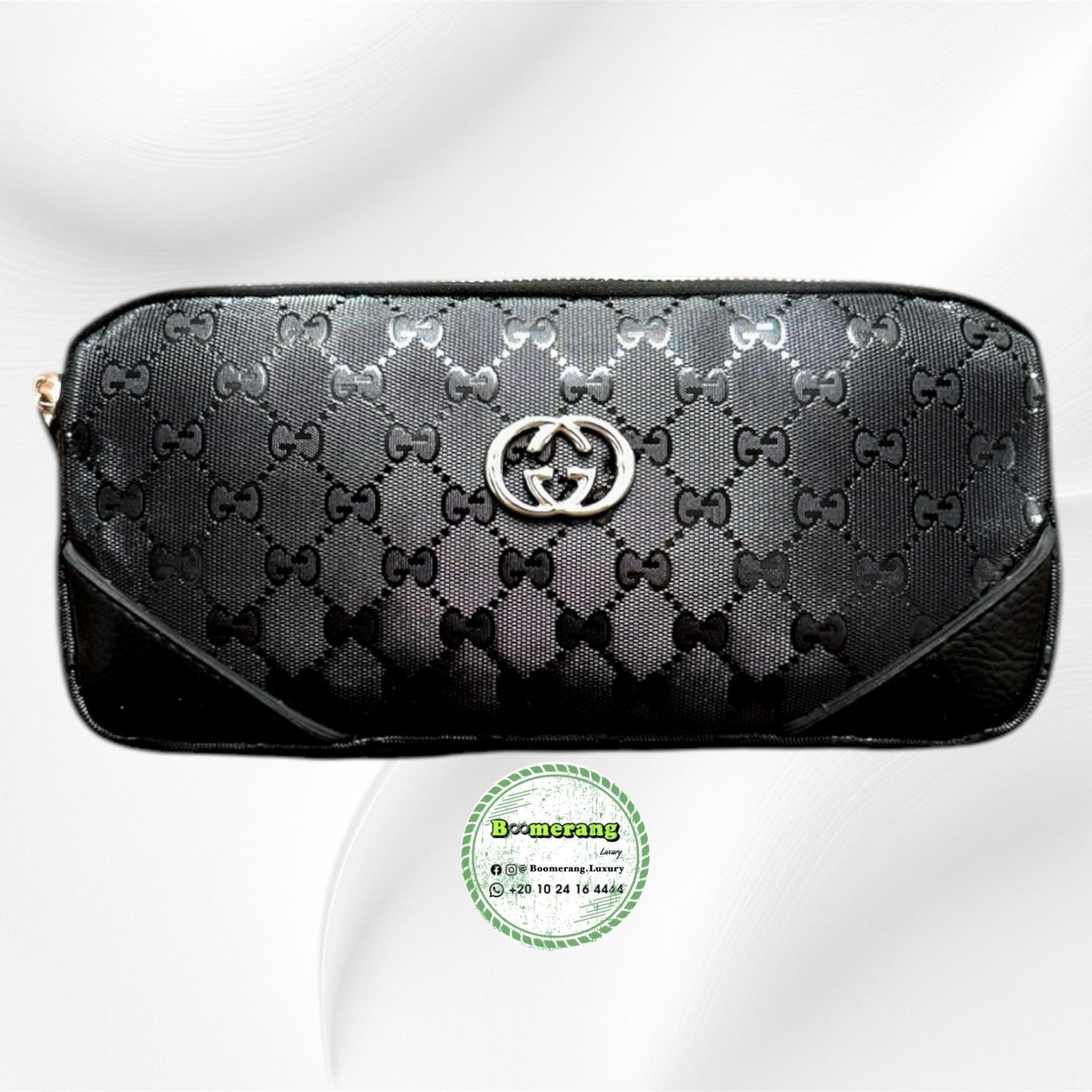 Black Leather unisex waist / crossbody bag