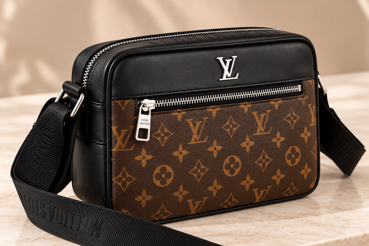 Louis Vuitton LV Brown Luxury Crossbody Bag شنطة Crossbody أصلية بتصميم فاخر وعملي