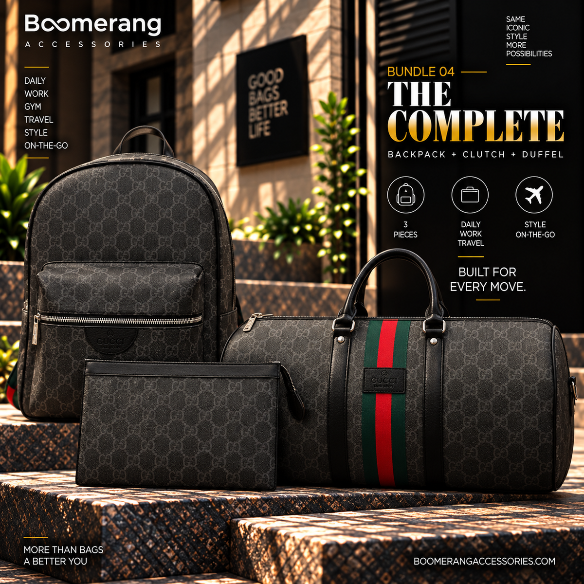 THE COMPLETE | 3-Piece Bag Bundle Grey Gucci