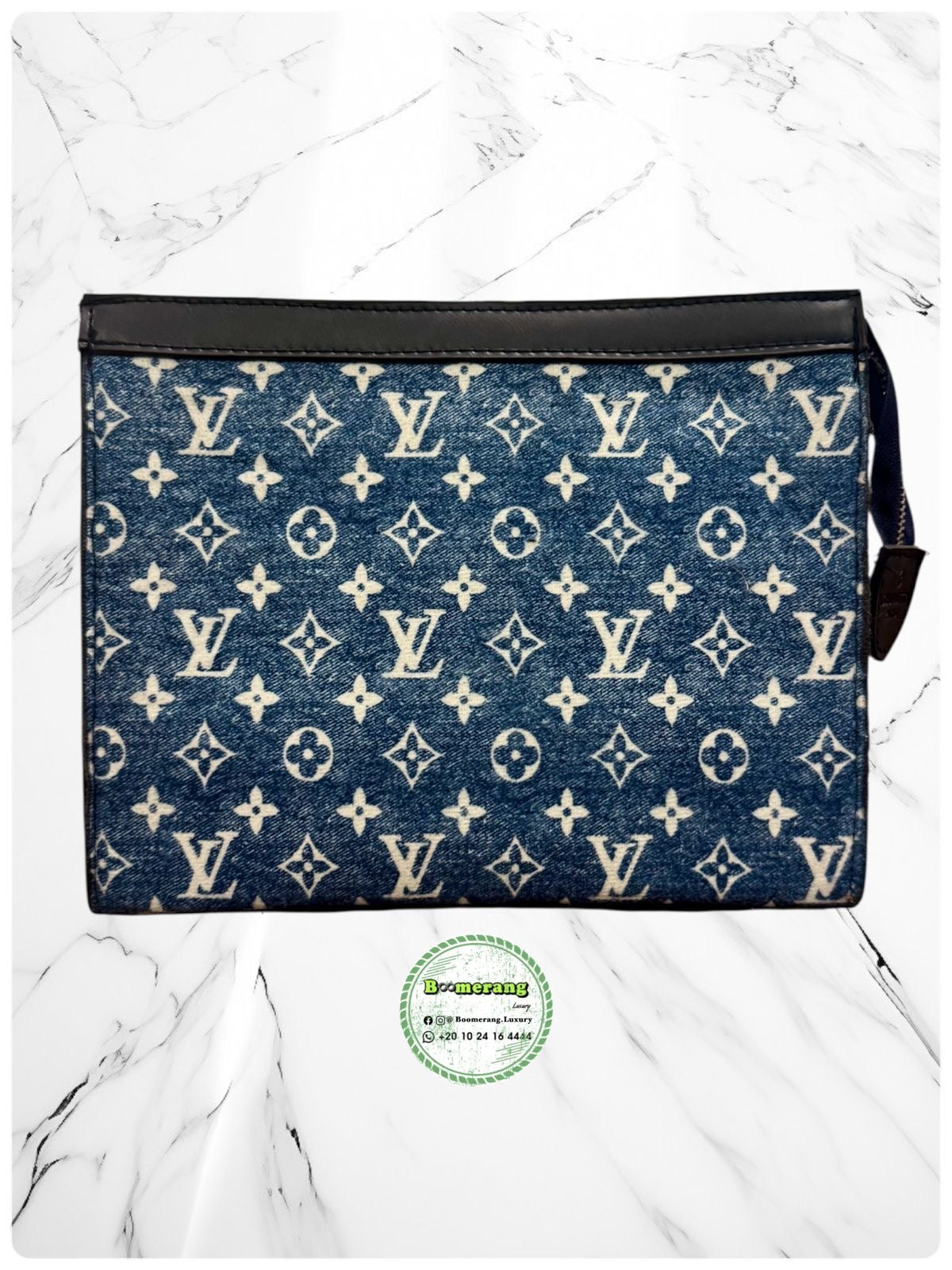 The Duo – LV Blue Jeans Big Backpack & Clutch Bundle