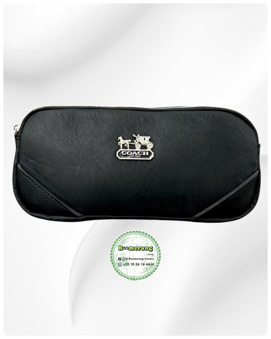 Black Leather unisex waist / crossbody bag