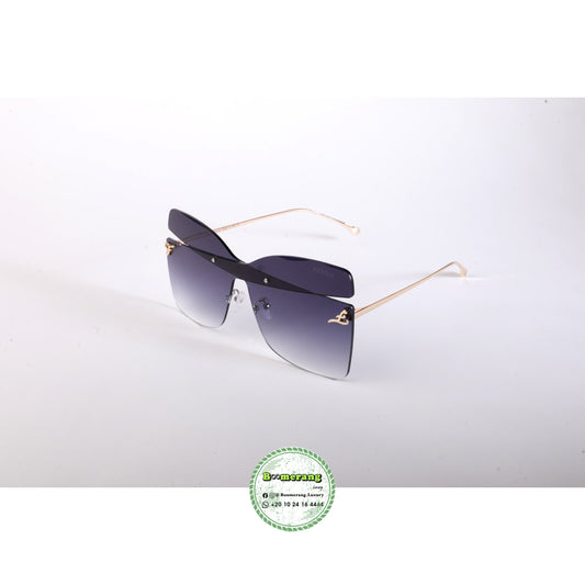 Fendi Inspired Visor Shield Sunglasses – Black & Gold