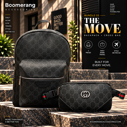 The Move – Gucci Grey Backpack & Crossbody Waist Bag Bundle