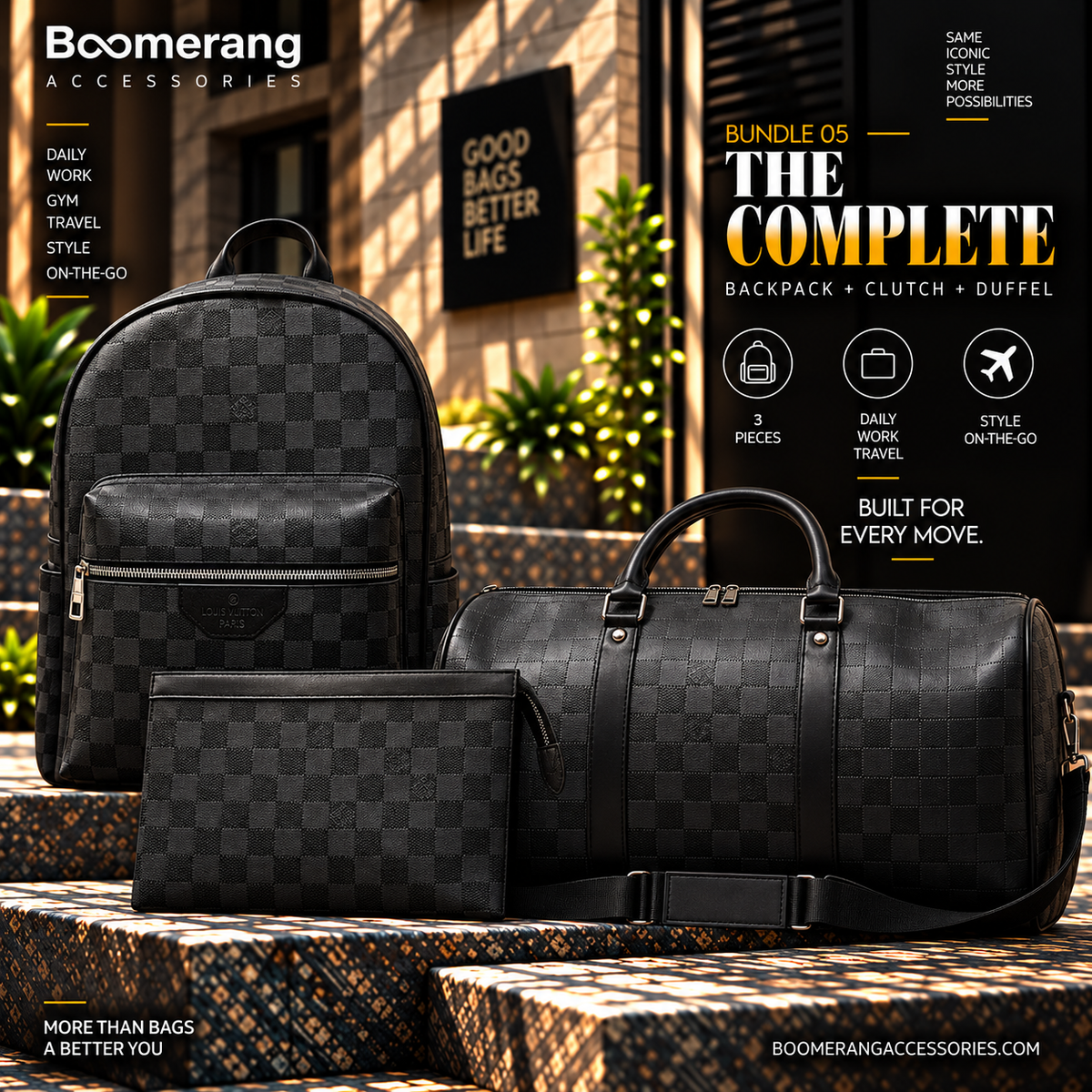 THE COMPLETE | 3-Piece Bag Bundle Black Louis Vuitton LV