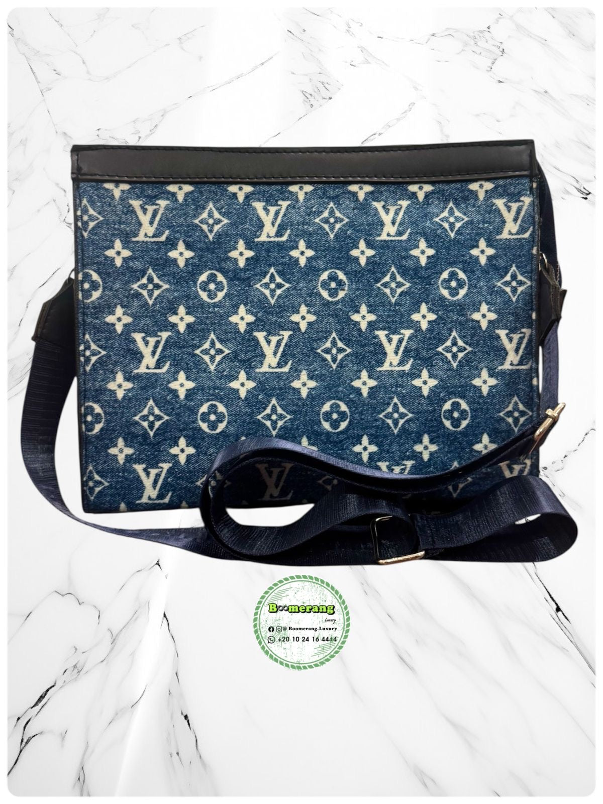 The Duo – LV Blue Jeans Big Backpack & Clutch Bundle