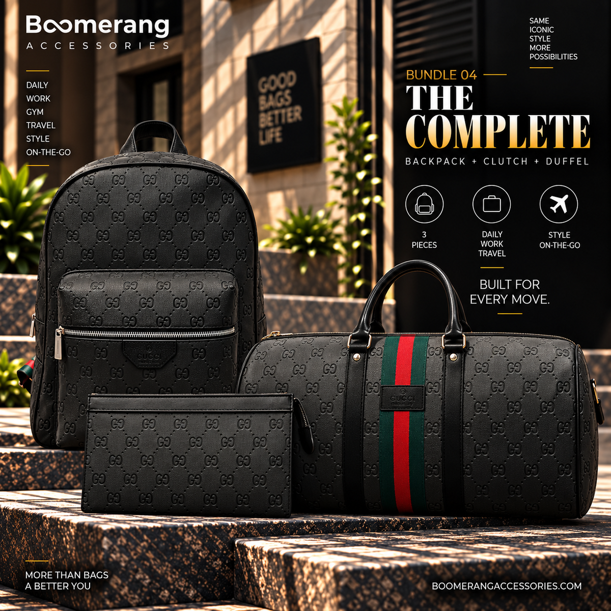 THE COMPLETE | 3-Piece Bag Bundle Black Gucci