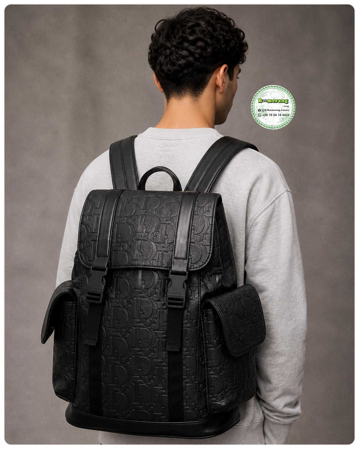 The Duo – DIOR Black Big Backpack & Clutch Bundle