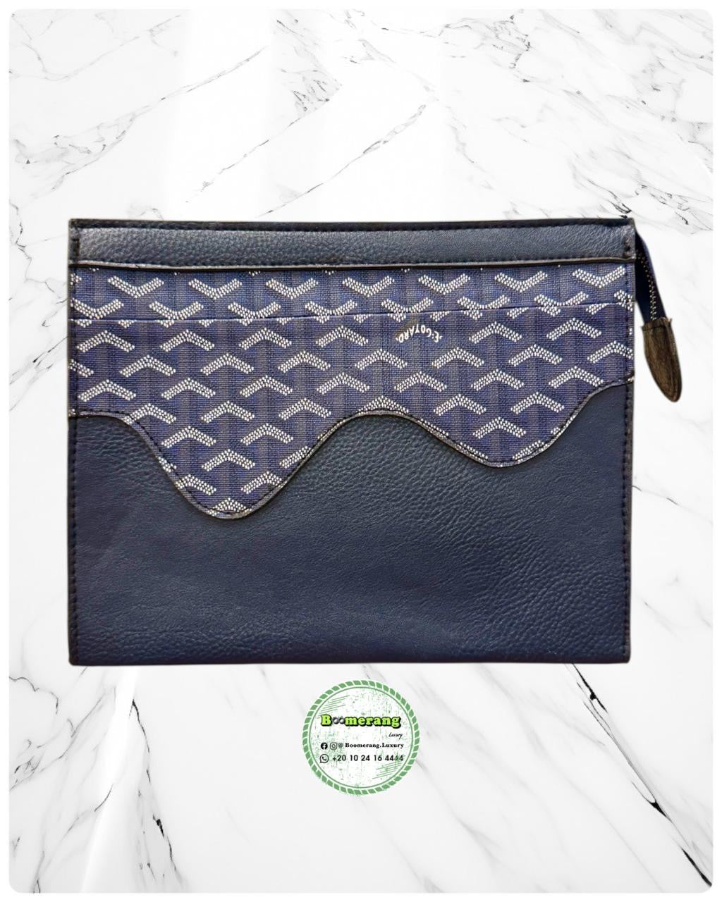 The Duo Mini – Goyard Dark Blue Navy Backpack & Clutch Bundle