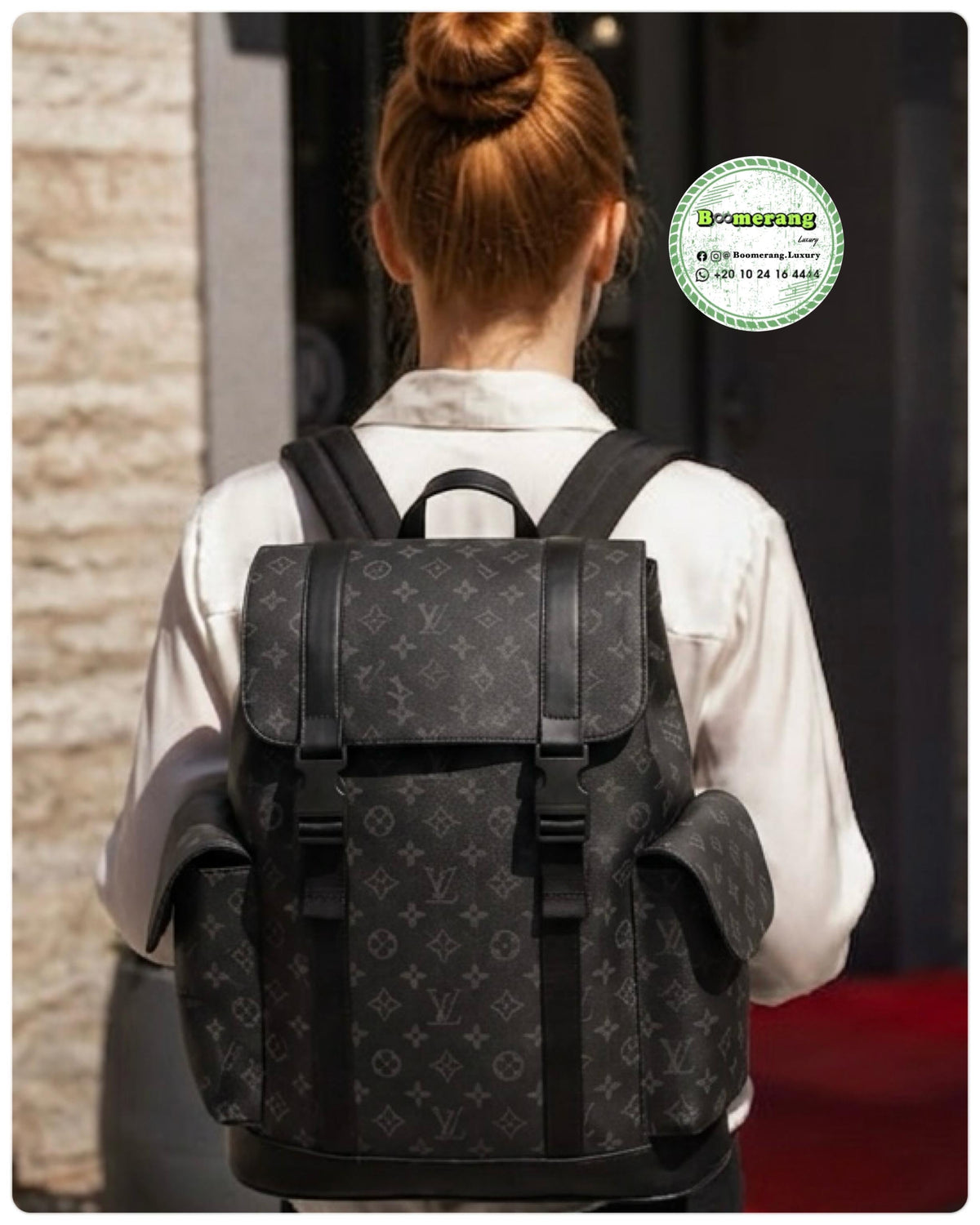 The Duo – LV Black Big Backpack & Clutch Bundle