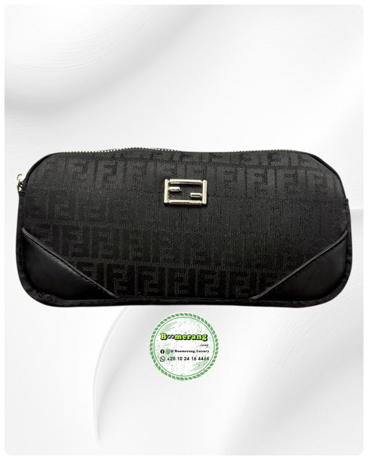 Black Leather unisex waist / crossbody bag