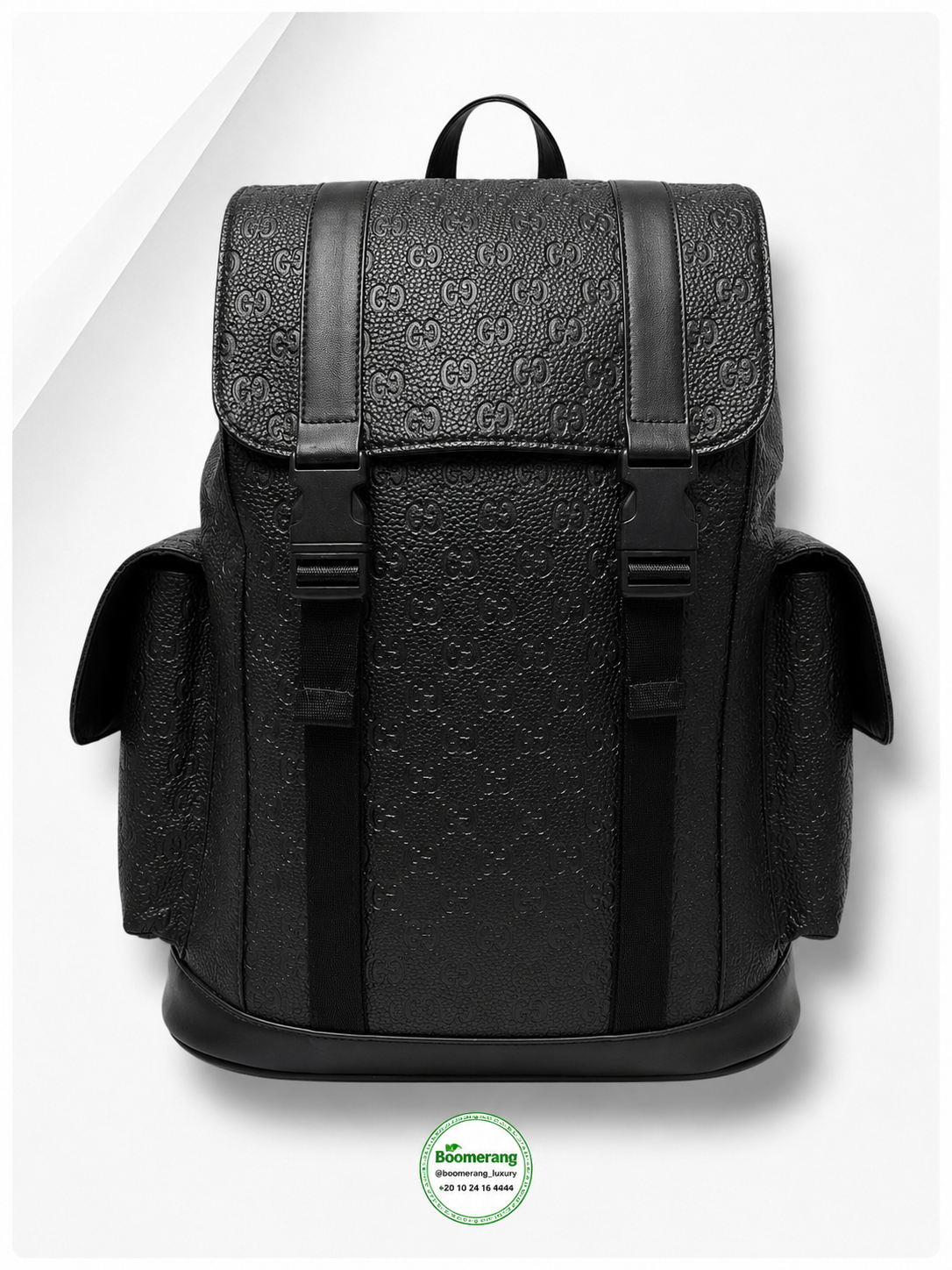 The Duo – Gucci Black Big Backpack & Clutch Bundle