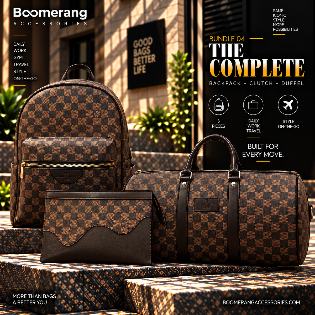 THE COMPLETE | 3-Piece Bag Bundle Brown Louis Vuitton LV