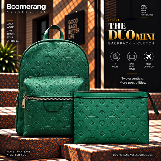 The Duo Mini – LV Green Backpack & Clutch Bundle