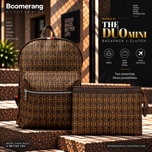 The Duo Mini – Tommy Brown Backpack & Clutch Bundle