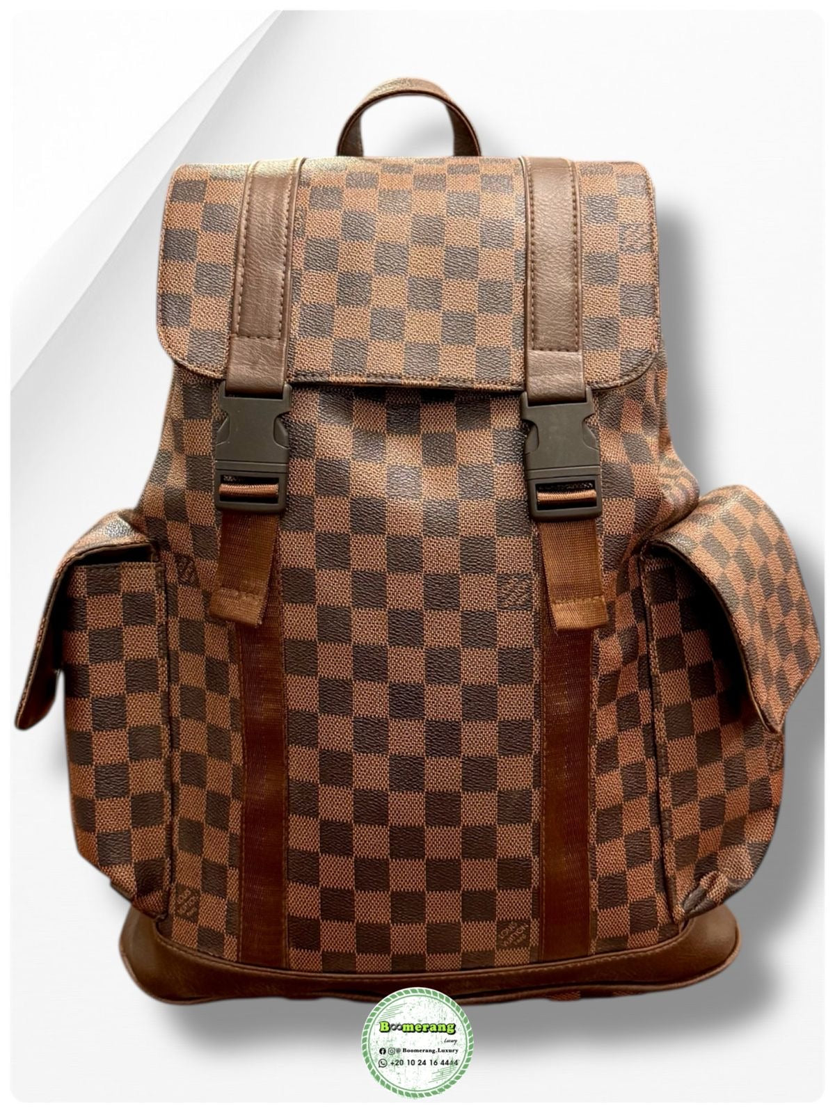 The Duo – LV Brown Big Backpack & Clutch Bundle