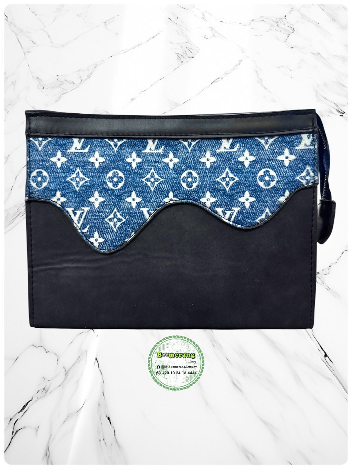 The Duo Mini – LV Blue jeans Backpack & Clutch Bundle