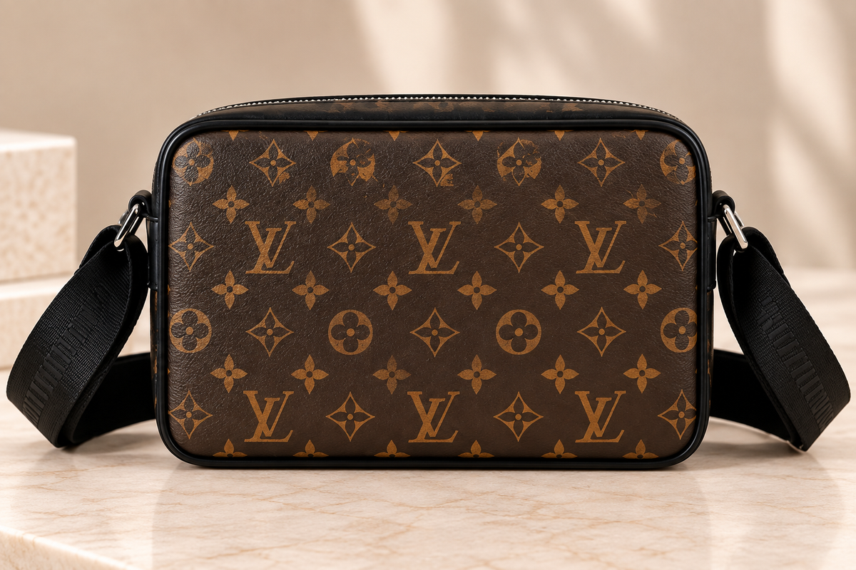 Louis Vuitton LV Brown Luxury Crossbody Bag شنطة Crossbody أصلية بتصميم فاخر وعملي