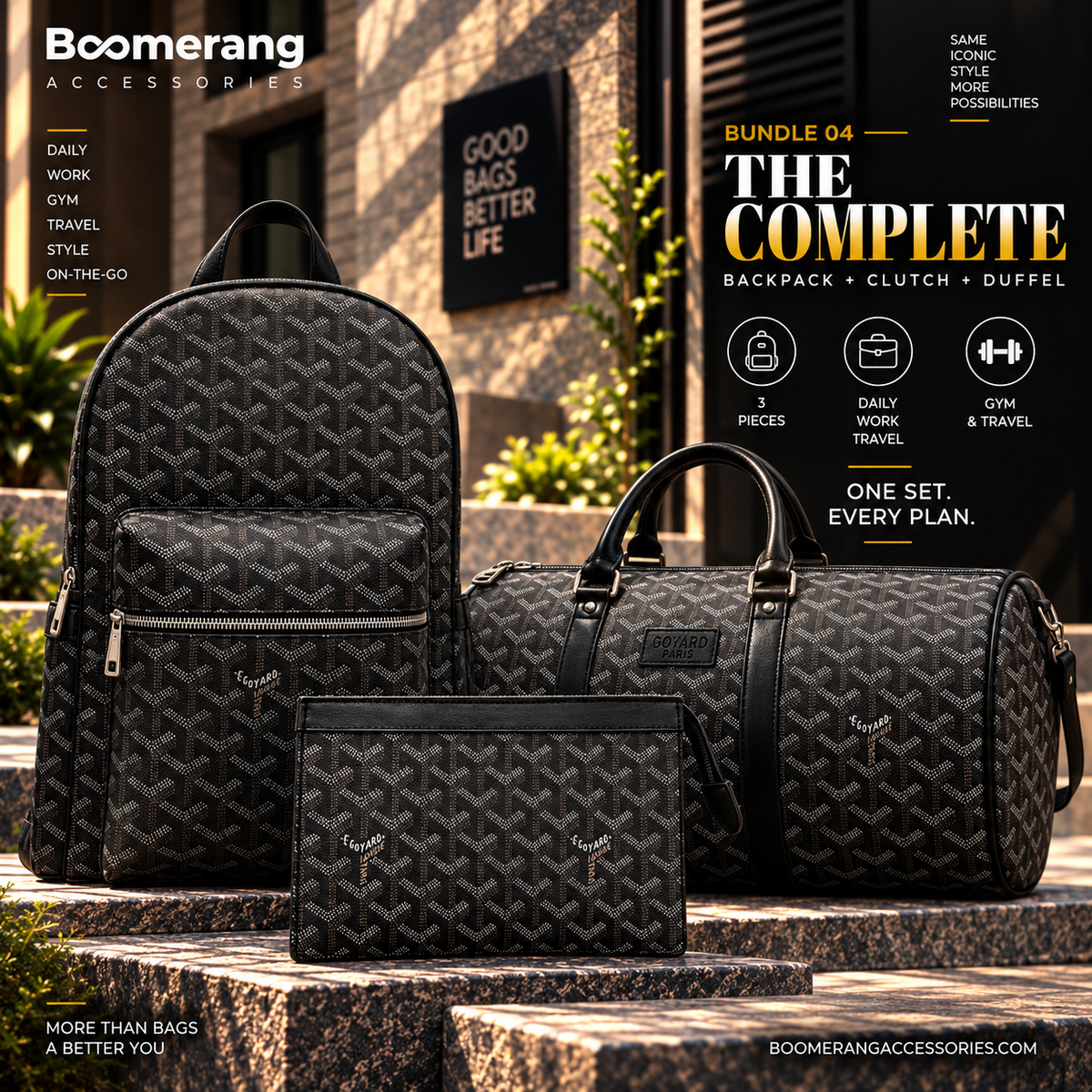 THE COMPLETE | 3-Piece Bag Bundle Black Goyard