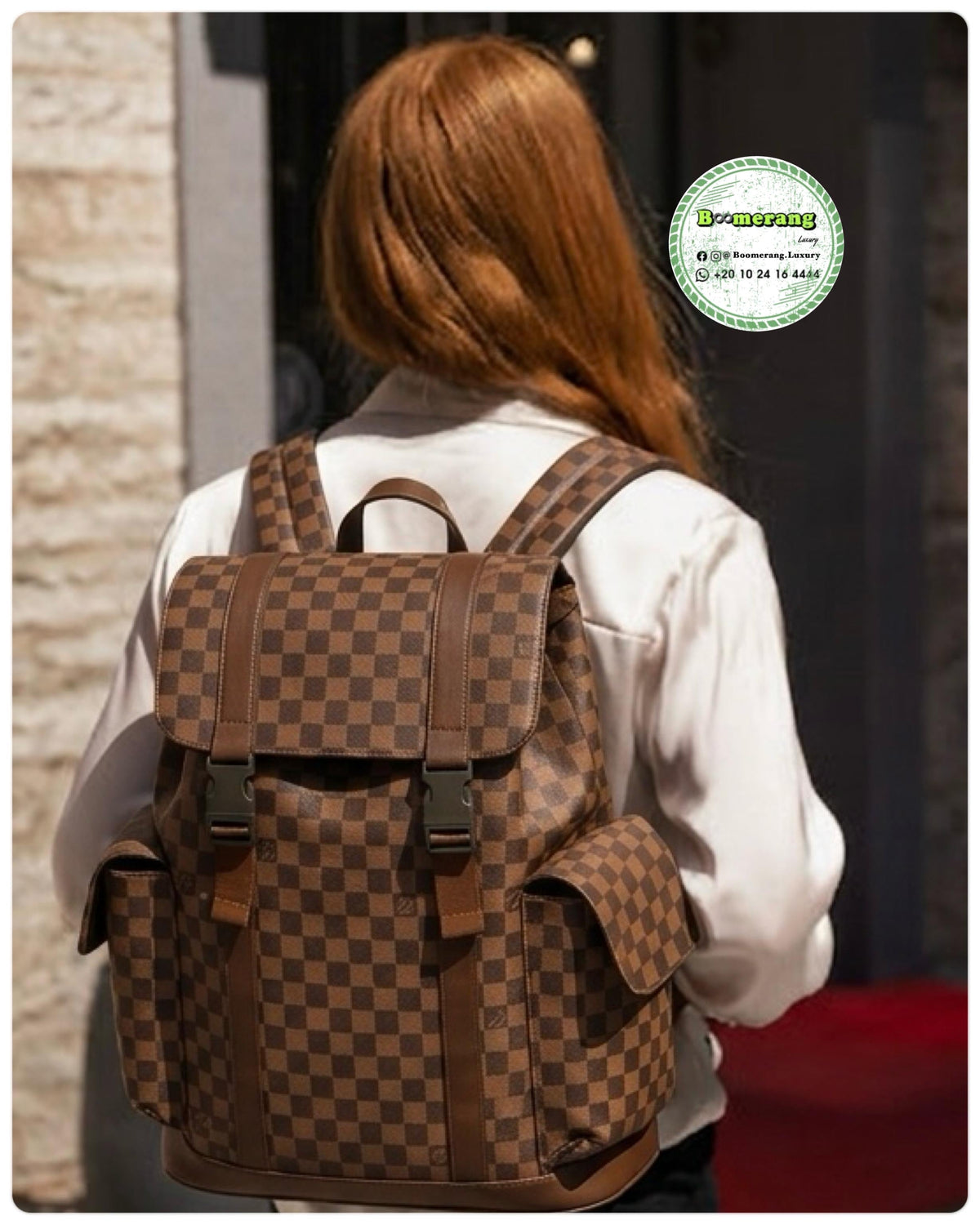 The Duo – LV Brown Big Backpack & Clutch Bundle