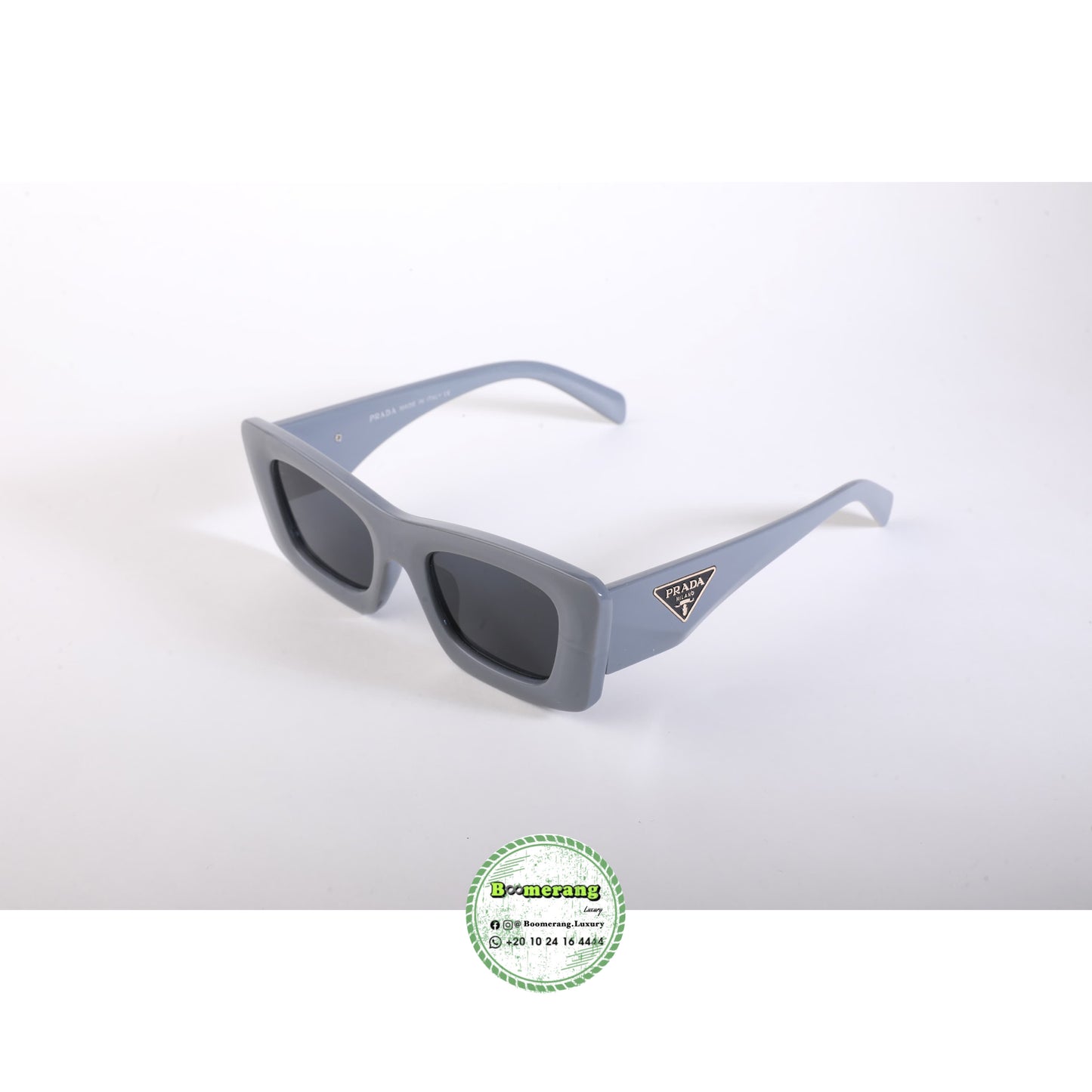 PRADA Sky GRAY Retro Square Sunglasses